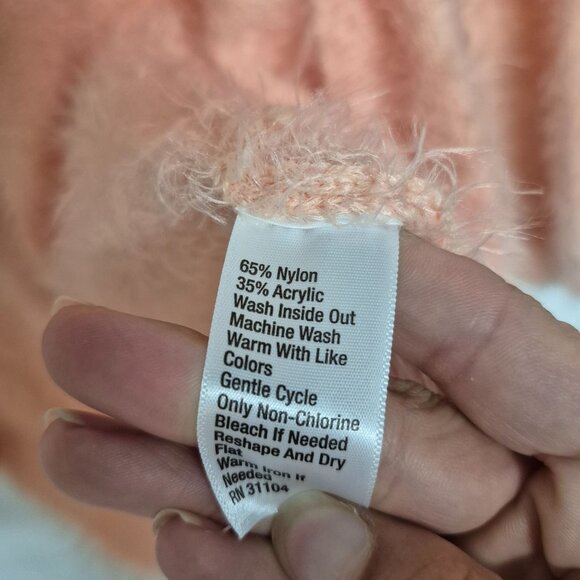 Kaari Blue Womens Peach Fuzzy Open Front Cardigan Sweater Size L Soft and Cozy - Picture 4 of 6